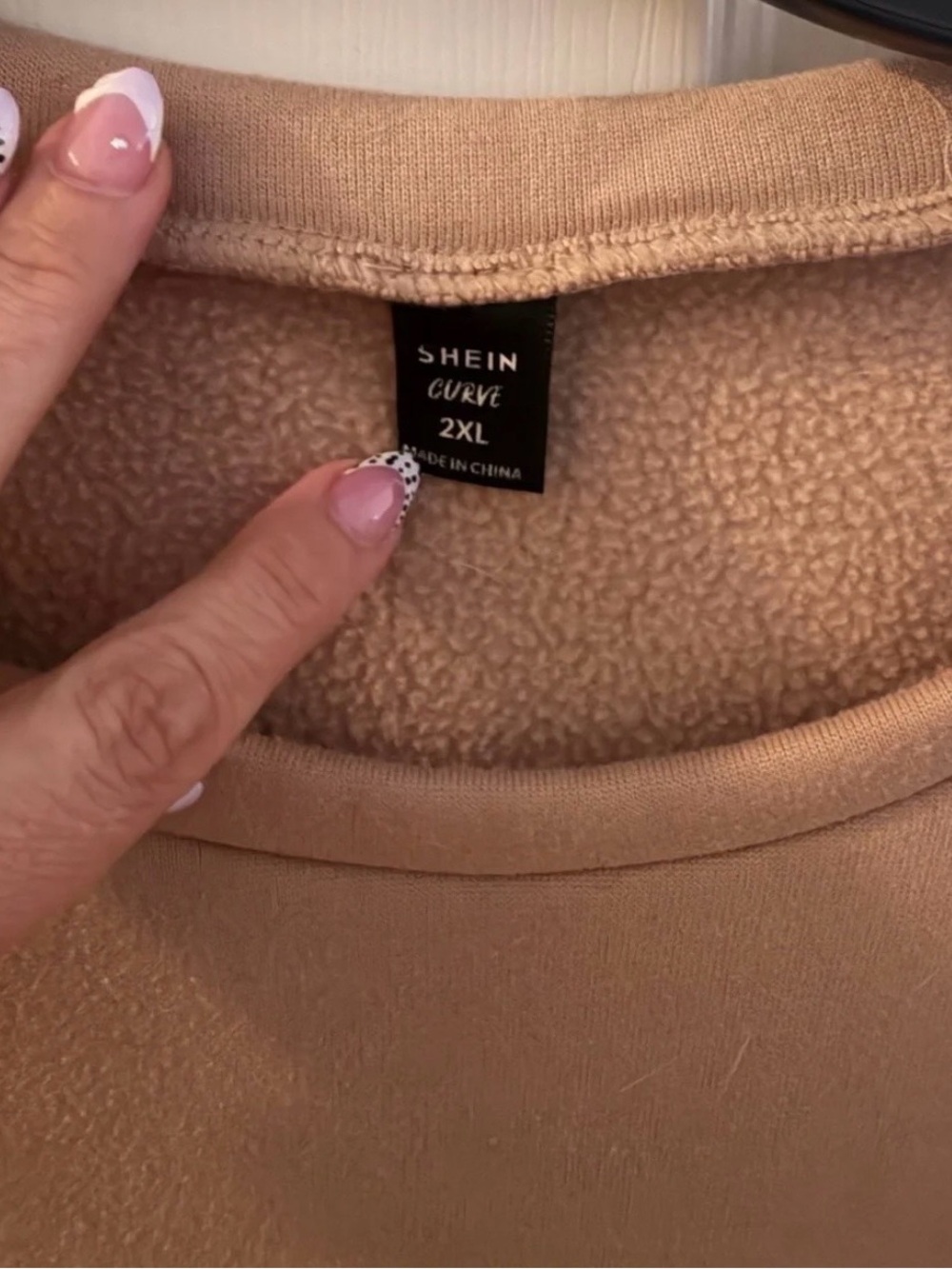 “It’s OKay Not To Be Perfect” Beige Graphic Sweatshirt/Dress - Picture 3 of 5
